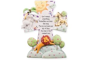 Roman Giftware Inc., Children's Gifts, New Baby, 6.5" H Night Light GOD Created,Religious, Inspirational, Durable (6x5x2)