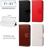 Fi-St Xperia A4 docomo/SO-04G 対応 専用レザーケース 本革調 手帳タイプ カードホルダ付 (XPERIA A4, ホワイト)