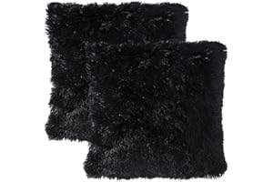 MIULEE Pack of 2 Halloween Luxury Faux Fur Throw Pillow Cover Deluxe Decorative Plush Pillow Case Cushion Cover Shell for Sof