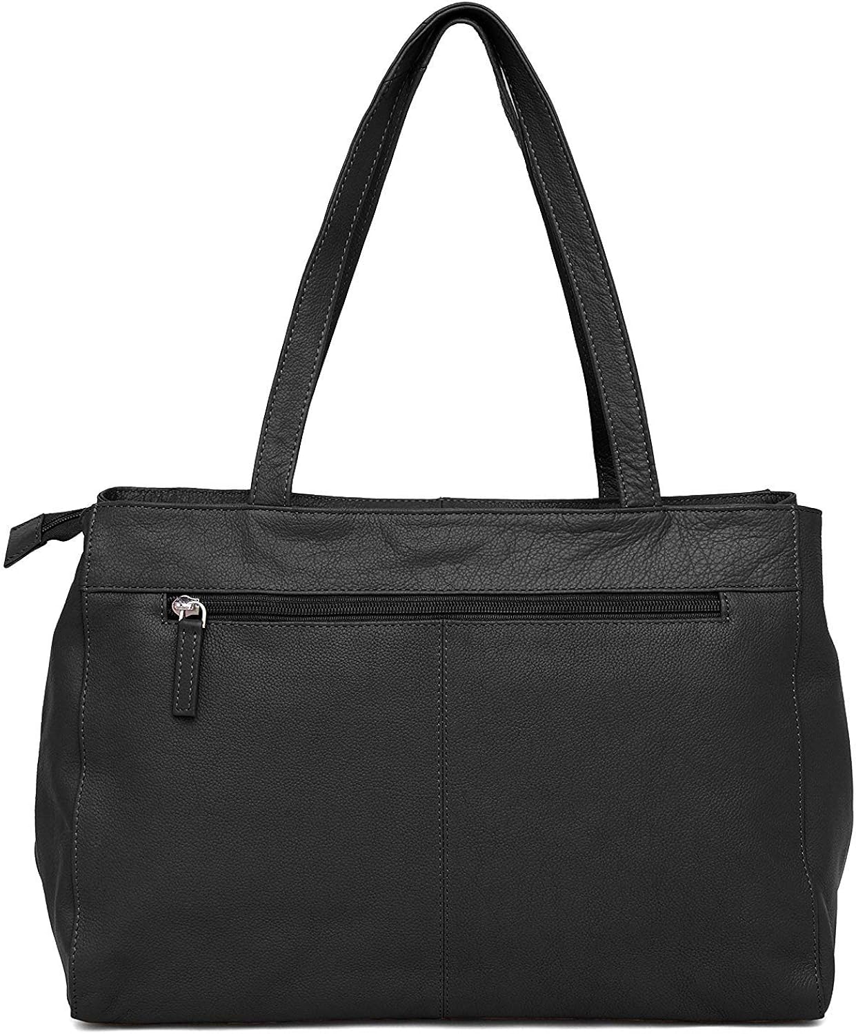 Hudson & James Designer Genuine Real Nappa Leather Handmade Women Ladies Travel Satchel Everyday Crossover Cross body Work iPad Shoulder Handbag Bag (Black) - Image 3