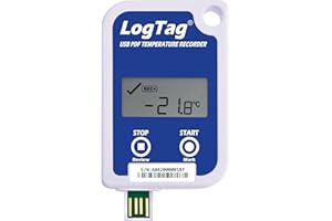 LogTag USRID-16 Single-use Temperature Recorder, with 16,000 Readings, 6-Month Battery, Range of -30°C to +60°C (-22°F to +140°F), Blue/White