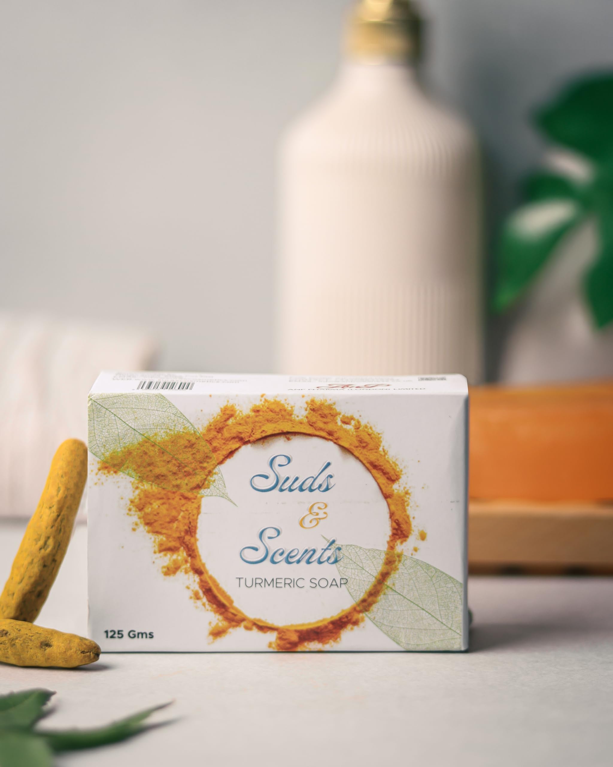 Suds & Scents Turmeric Soap with Neem Extract, For all Skin types. Treats Acne, Skin Irritation, inflammation and Hyper Pigmentation
