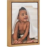 Kate and Laurel Custom Printed Framed Canvas Wall Art, 10x13 Natural, Sylvie Personal Canvas Print with Your Photos for Bedroom or Living Room Gallery Wall Decor | Printed and Hand Framed in the USA