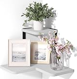 SRIWATANA Corner Shelves 2 Tier White Wall Mounted Floating Shelves