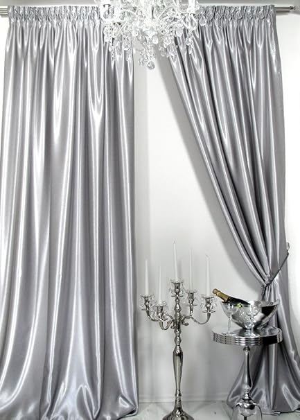 Curtains 1 Satin Silver Curtain From Trendoro Dimensions 150