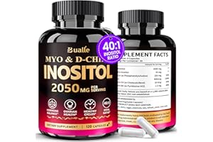 Bualle Premium Myo-Inositol & D-Chiro Inositol Supplement (40:1) 2,050mg Per Serving, 120 Veggie Capsules - Hormonal Balance & Healthy Ovarian Function Support for Women