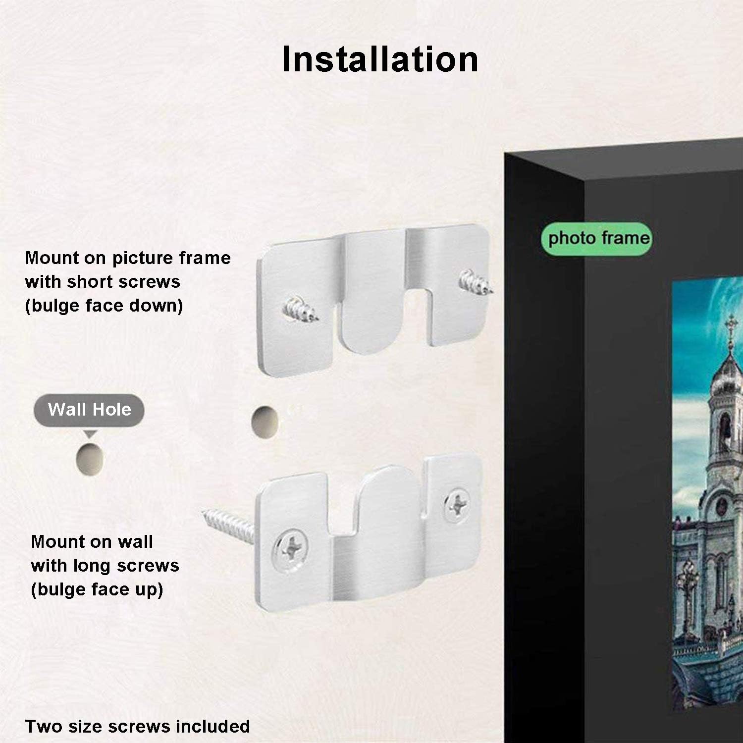 LIKERAINY Heavy Duty Small Metal Flush Mount Brackets Sectional Interlocking Connector for Sofa Furniture Photo Frame Mirror Panel Connecting Concealed Hanger Z Clips 20 works - Image 5