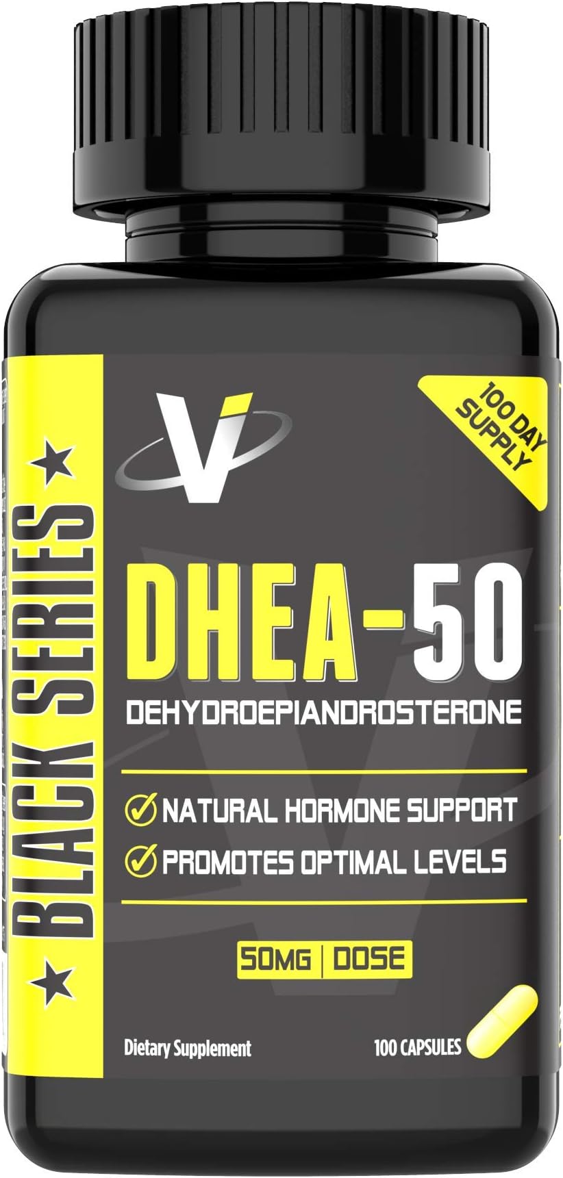 VMI Sports Black Series DHEA-50 Dietary Supplement, 100 Capsules