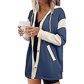 SHEWIN Jackets For Women Casual Long Sleeve Button Down Hoodies Shackets Womens Fall Fashion 2025