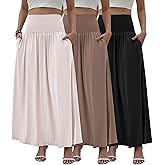 Chicyoo Fall Long Maxi Skirts for Women 3 Pack Set with Pockets Cute Womens Skirts for Party
