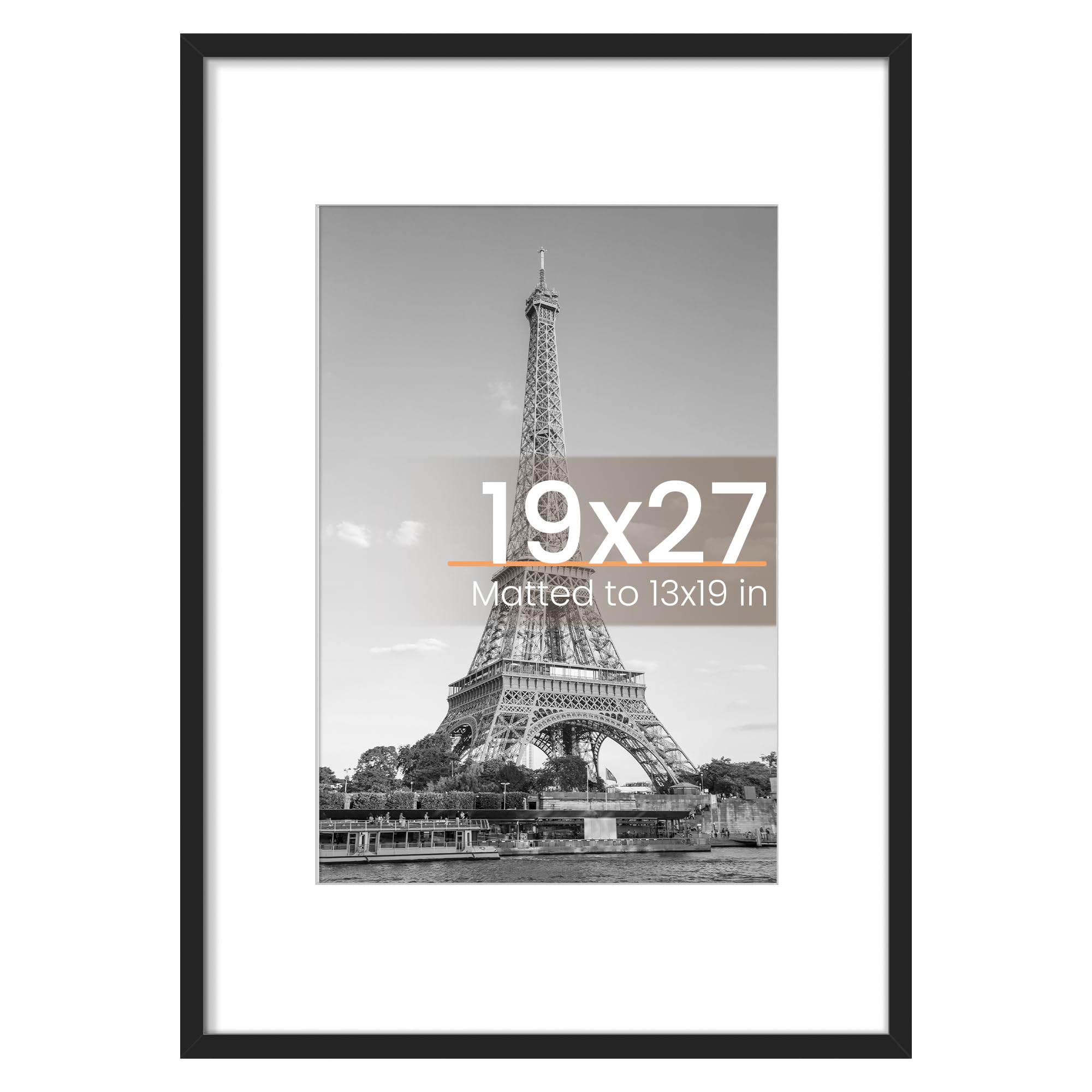 Photo 1 of *Frame coming apart* upsimples 19x27 Poster Frame, Display Pictures 13x19 with Mat or 19 x 27 Without, Wall Hanging Puzzle Frames, Black, 1 Pack