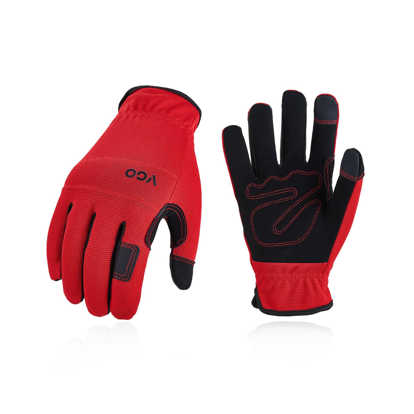 Vgo... Safety Work Gloves,Builder Gloves,Gardening Gloves,Light Duty Mechanic Gloves(NB7581,Red,XL,1Pair)