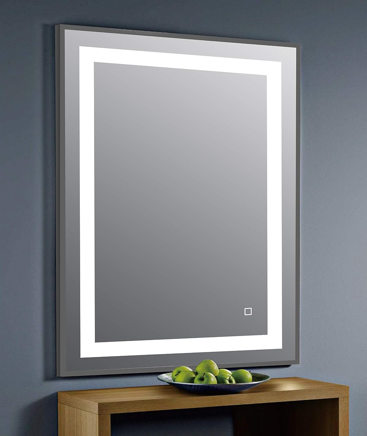 Keenware KBM-444 Slimline Grey Framed Touch Control LED Mirror; 700x500mm - Image 3