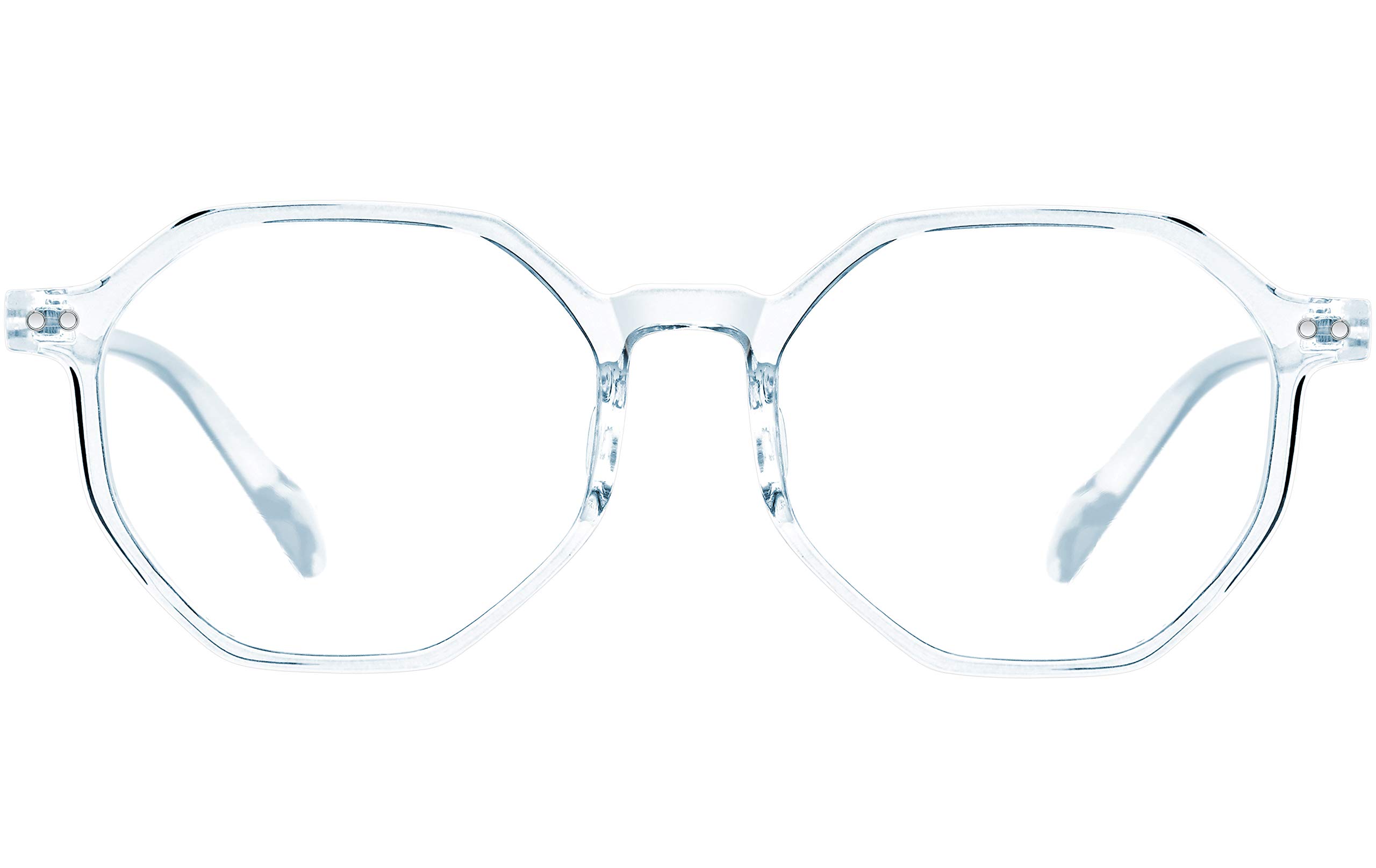 ATTCL Unisex Blue Light Blocking Glasses Women Men Non-Prescription Computer Gaming Glasses BL6688 Transparent+Blue