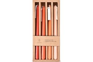 Lavault Taper Candles - Slow-Burning, Classic Candles - Scented Candles for Home, Events and Special Occasions - Pastel Hue Color Long Candles - 9.8 inches Long -Orange Ginger Aroma - Set of 4