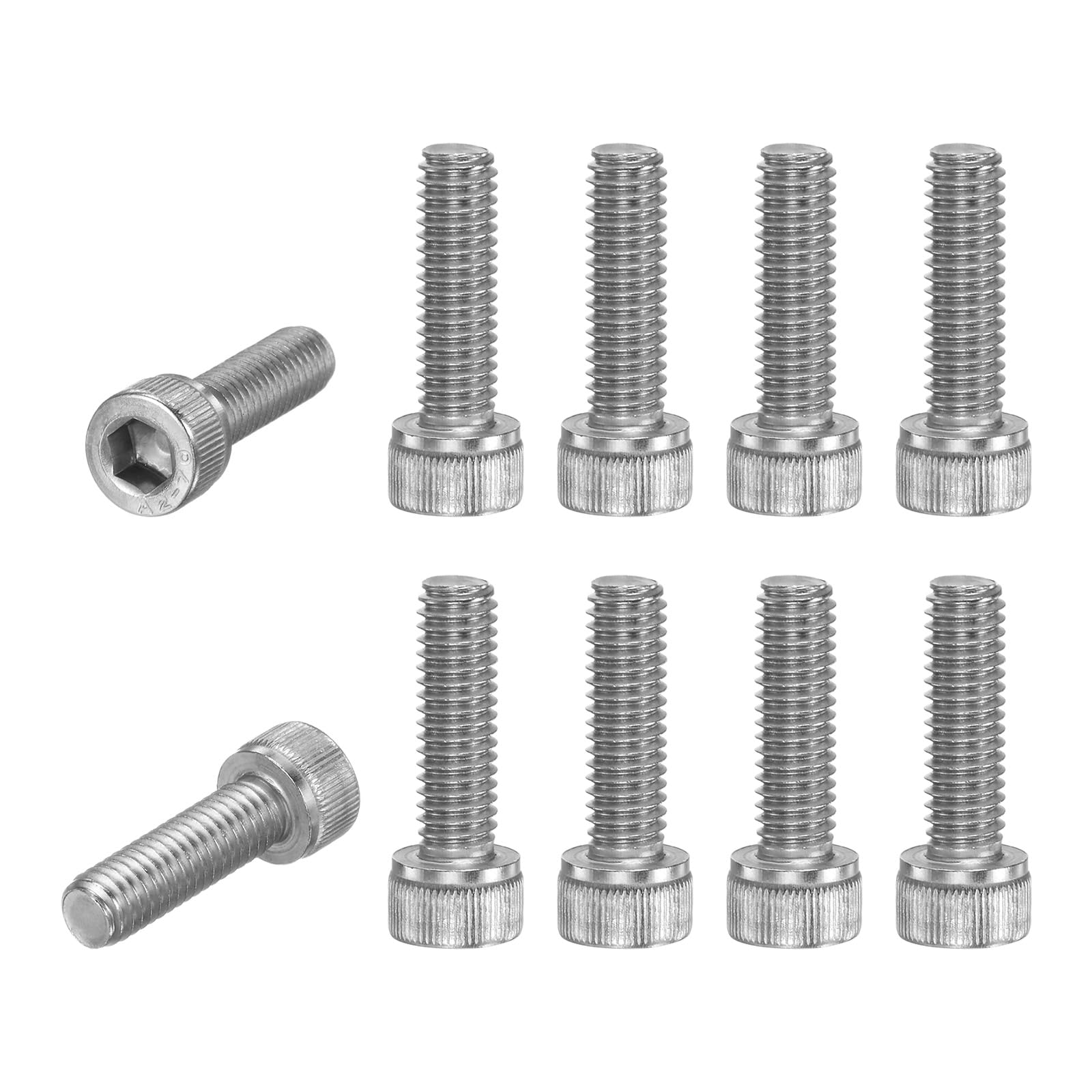 M METERXITY 10-Pack Socket Head Cap Screws Bolts M6x20mm 1mm Pitch Button Head Socket Screws 304 Stainless Steel Hex Socket Bolts [Silver]
