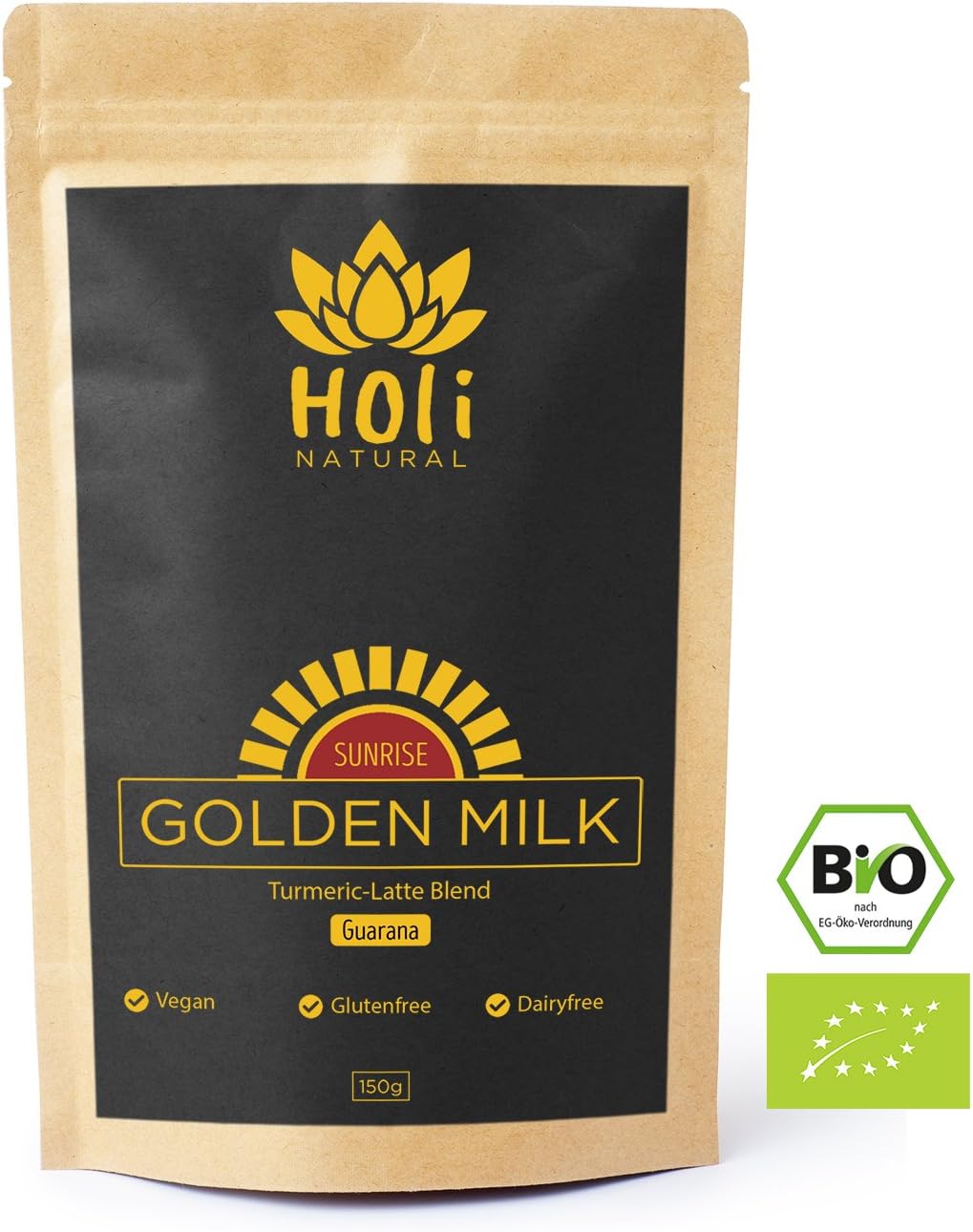 Golden Milk Sunrise- Organic Turmeric Latte + Guarana (natural cofein). Perfect in the morning.30 servings - increased bioavailiblity - Naturally high in Curcumin. Produced in germany with highest standarts.