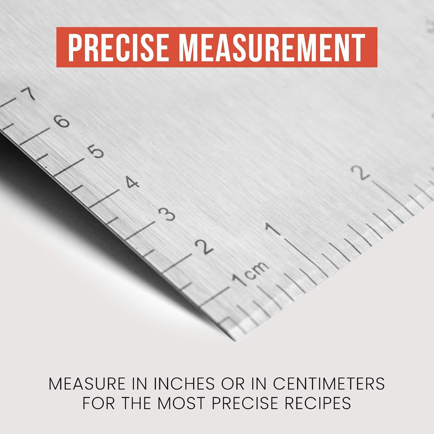 Chef Pomodoro Stainless Steel Bench Scraper 15 cm with Measurements, Contoured Grip Dough Scraper, Dough Cutter, Bread Cutter - Image 4
