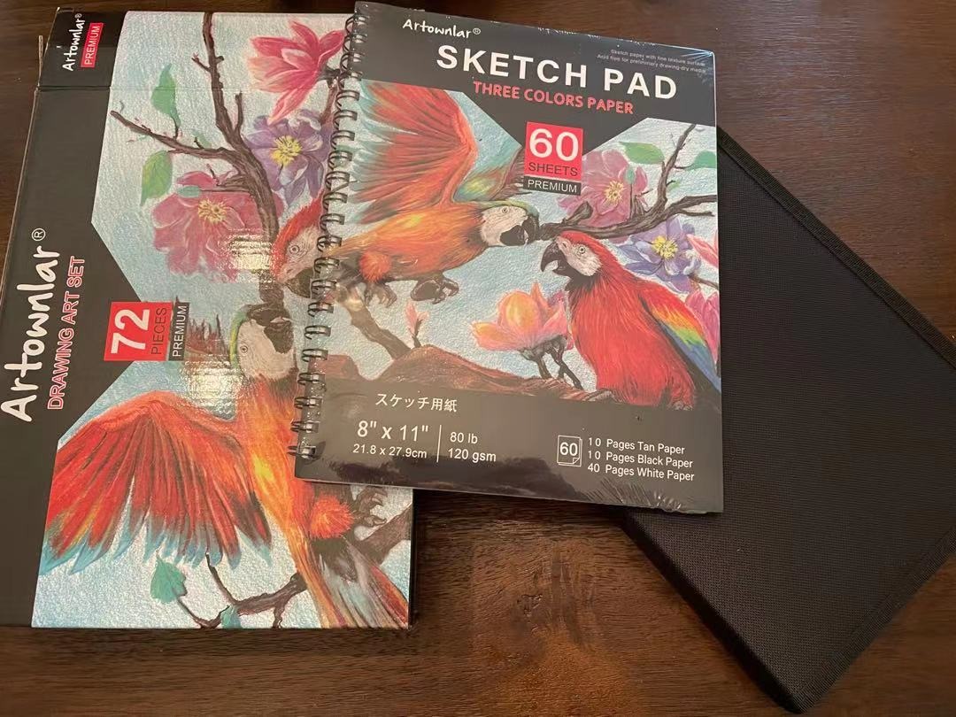 6/mo Finance Artownlar 72 Pack Drawing Sketching Set with 8x11