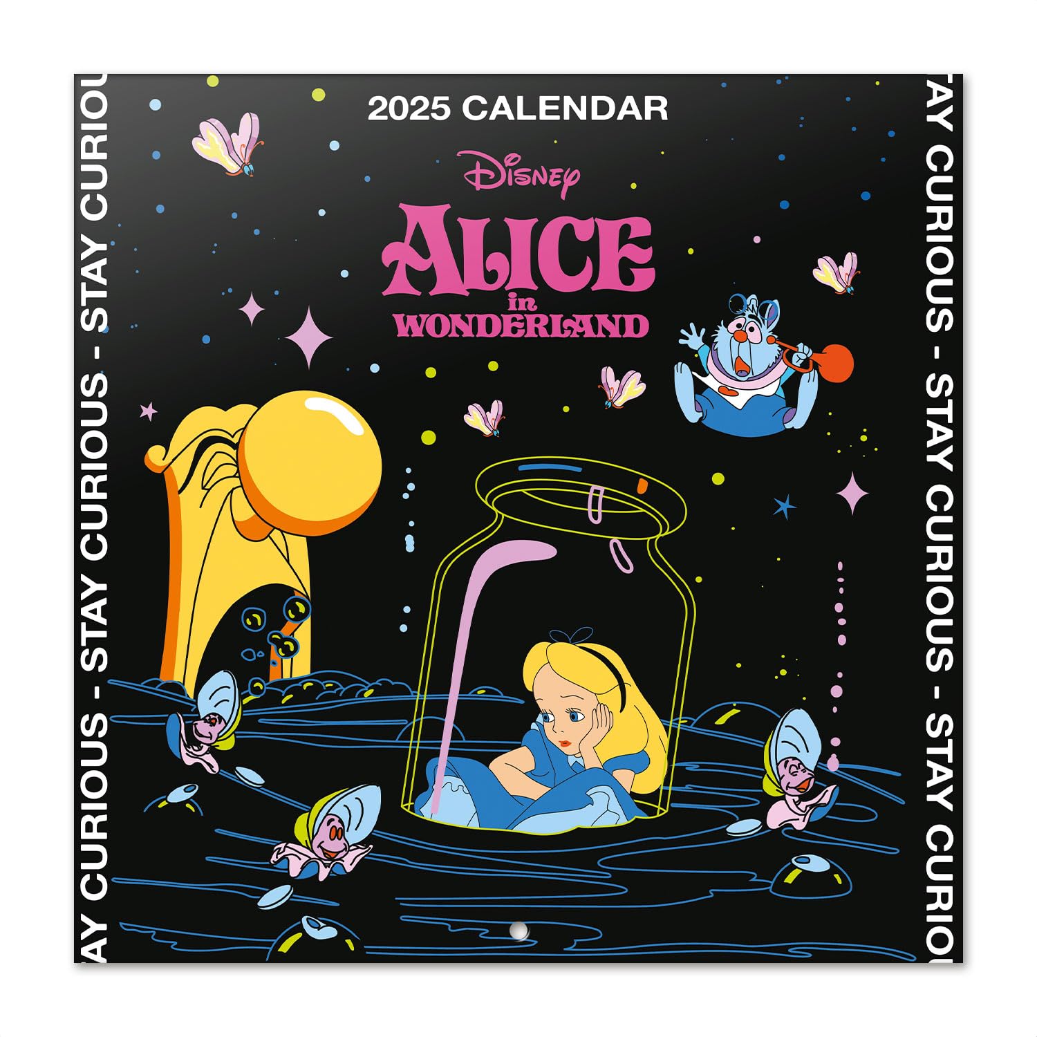 Grupo Erik Disney Wall Calendar 2025 - Alice in Wonderland | 12" x 12" Square Calendar 2025, Wall Planner 2025, Family Planner Calendar 2025 | Alice in Wonderland Calendar 2025, Disney Calendar 2025