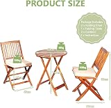 TANGZON Wooden Folding Bistro Set with Cushions, Acacia Garden Furniture view 6