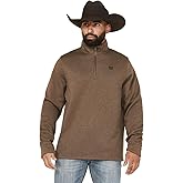 Cinch Men's 1/4 Zip Brown Pullover Sweater