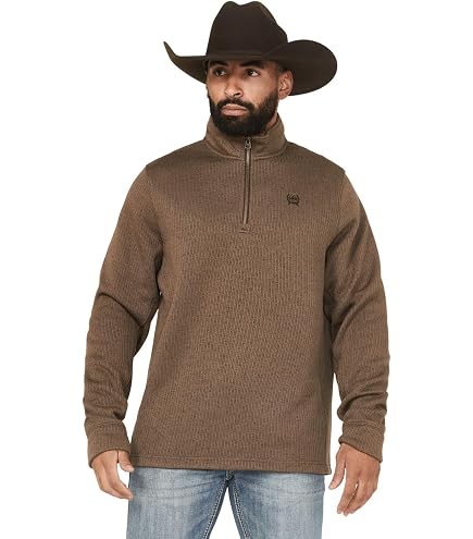 Cinch Men's 1/4 Zip Solid Pullover - MWK1080019 X- US Black at