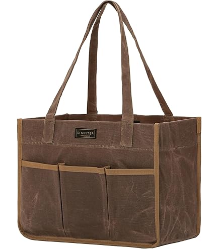 Open Top Tool Bag, Heavy Duty 16oz Waxed Canvas Tool Bag with Open Top Tool Bag, Heavy Duty 16oz Waxed Canvas Tool Bag with