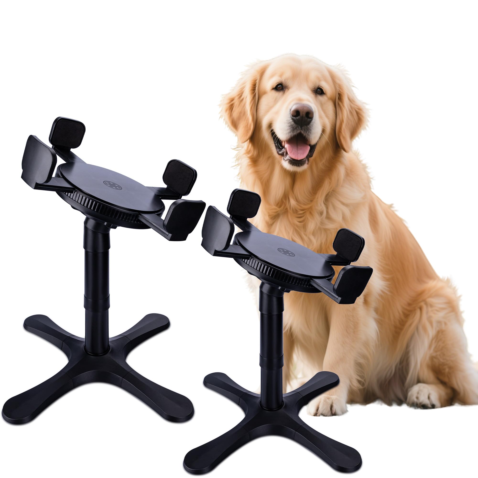 Elevated Adjustable Dog Bowl Feeding Stand, 3 Heights and Tiled Ajudst, Compatible with Moost Feeding Bowls, Great for Medium Large Dogs(No Bowl Included)(2 Pack)