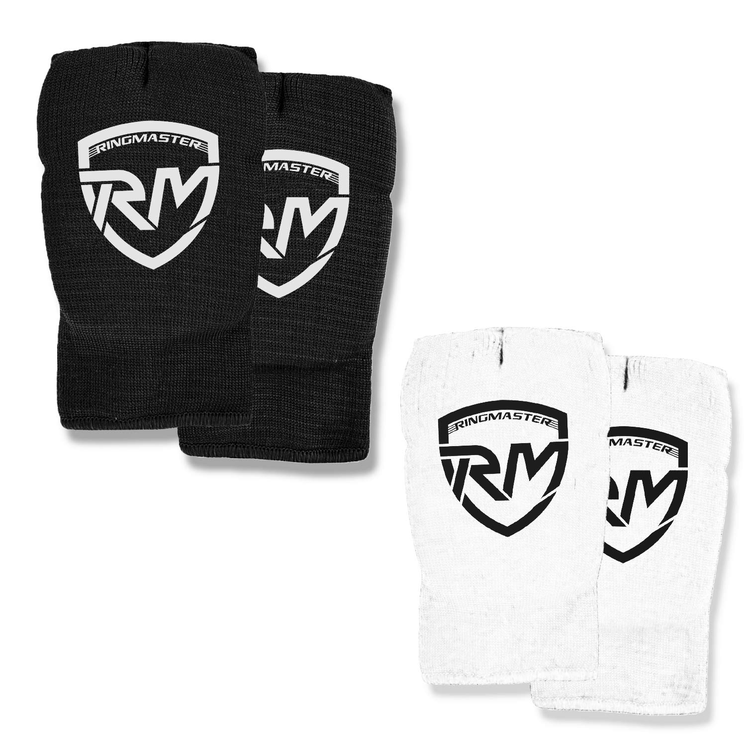 RingMaster Sports Elastic Hand Pads Mitts Slip on Martial Arts Karate Unisex (Black, Medium) — image 1