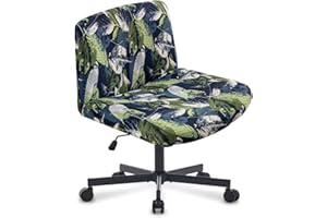 Levoberg Armless Criss Cross Office Desk Chair Cover Slipcovers Printed Vanity Desk Chair Covers Armless Cross Legged Wide Chair Covers Accent Mid Back Wide Swivel Task Chair Protector #10