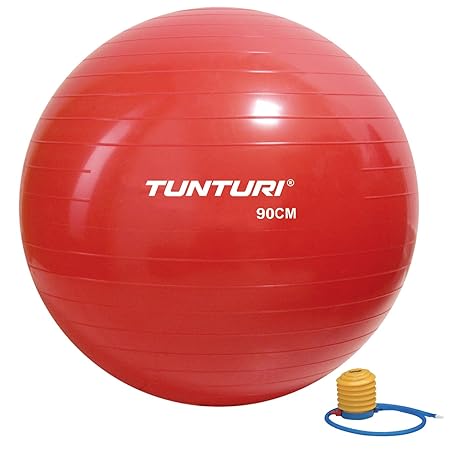 Tunturi-Fitness 14Tusfu283 Balón Suizo, Unisex Adulto, Rojo, 90 cm ...