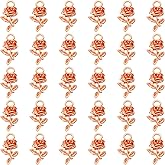 PATIKIL 120pcs Rose Charm Mini Rose Flowers Pendant Charm Bulk Metal DIY for Jewelry Making Bracelets