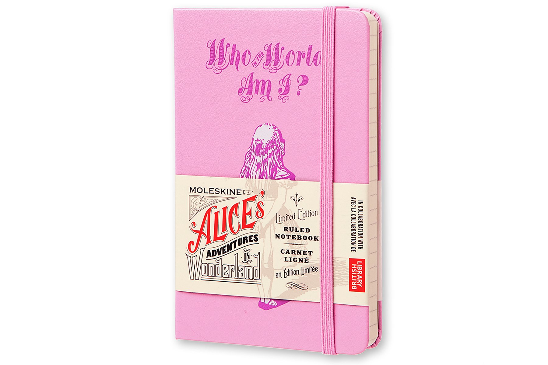 Moleskine Alice in Wonderland Limited Edition Pink Hard Ruled Pocket Notebook
