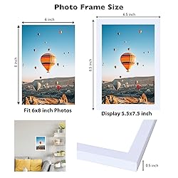 JCJMY 6x8 Picture Frame White for Wall Hanging or