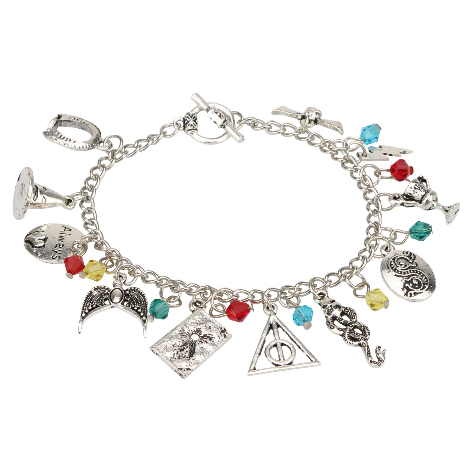 access-o-risingg unisex non-precious metal multiple charm bracelet(silver)
