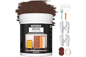 DOTUHAO Furniture Paint, Cabinet Paint, Wood Paint for Furniture, 12 OZ Walnut Colors Wood Paint for Doors, Tables, Cabinets and Dressers Refinishing, Non-Toxic & Odorless, Easy to Apply (Walnut, 12 oz)