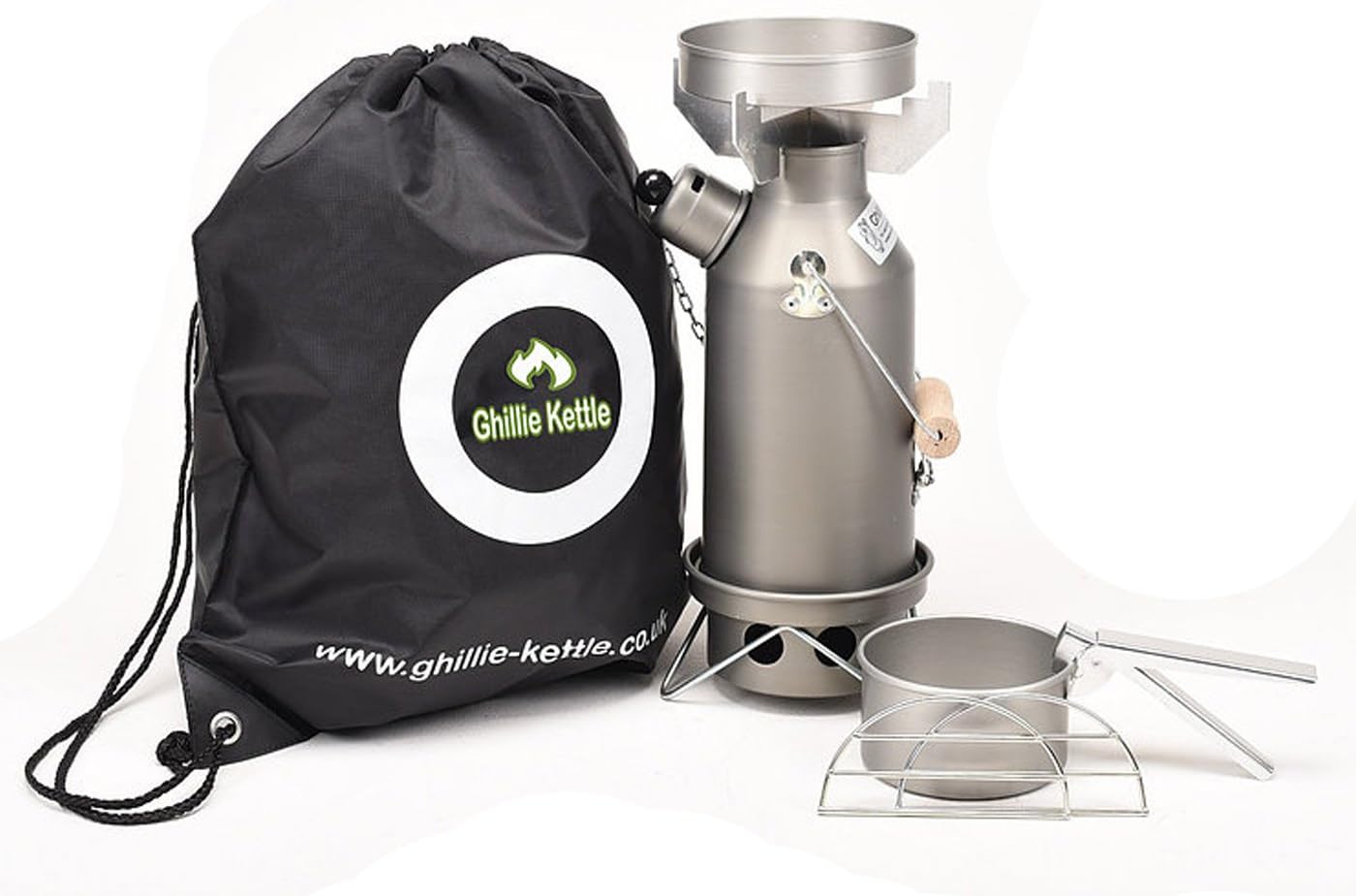 Anodized Whistling Ghillie Kettle and Full Cook Kit - Adventurer 1.5L