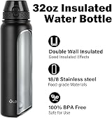 OLDLEY 1L Stainless Steel Water Bottle with 3 Lids Leakproof Vacuum Flask view 4