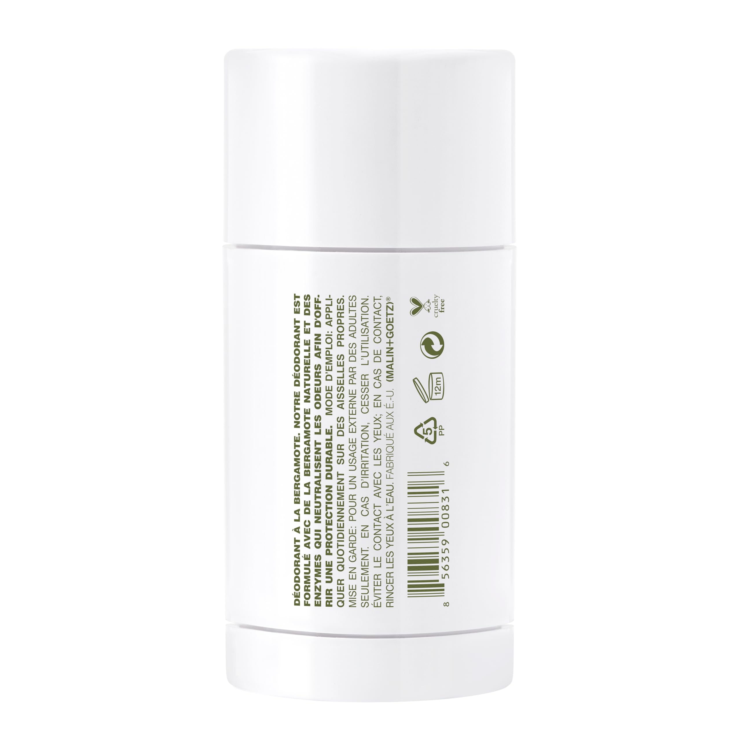 Malin + Goetz Deodorant - Men & Women's Stick Deodorant, Scented Deodorant for All Skin Types, Natural Fragrance & Color, Aluminum Free Natural Deodorant