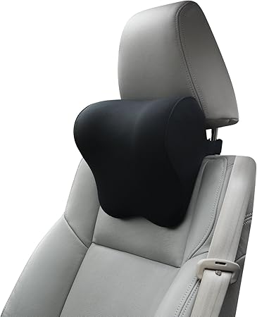 Amazon Dreamer 車用ピロー 運転シート用 調節可能なストラップ付き バランスの取れた柔らかさ 低反発素材 ネックピロー カーシート用 首の痛みと筋肉の緊張を和らげるデザイン ブラック シートカバー ホーム キッチン
