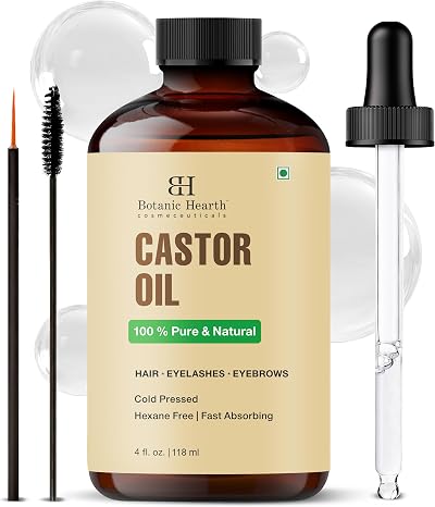 Botanic Hearth Castor Oil 4 Fl Oz Cold Pressed Hexane Free 100% Natural