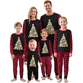 Wobame Christmas Pajamas for Family, Xmas Pajamas Family Christmas Pjs Matching Sets Holiday Nightwear Jammies