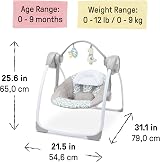 Ingenuity Portable Swing 2 Go Endless Bloom 6 Speeds 10 Melodies 2 Toys view 7