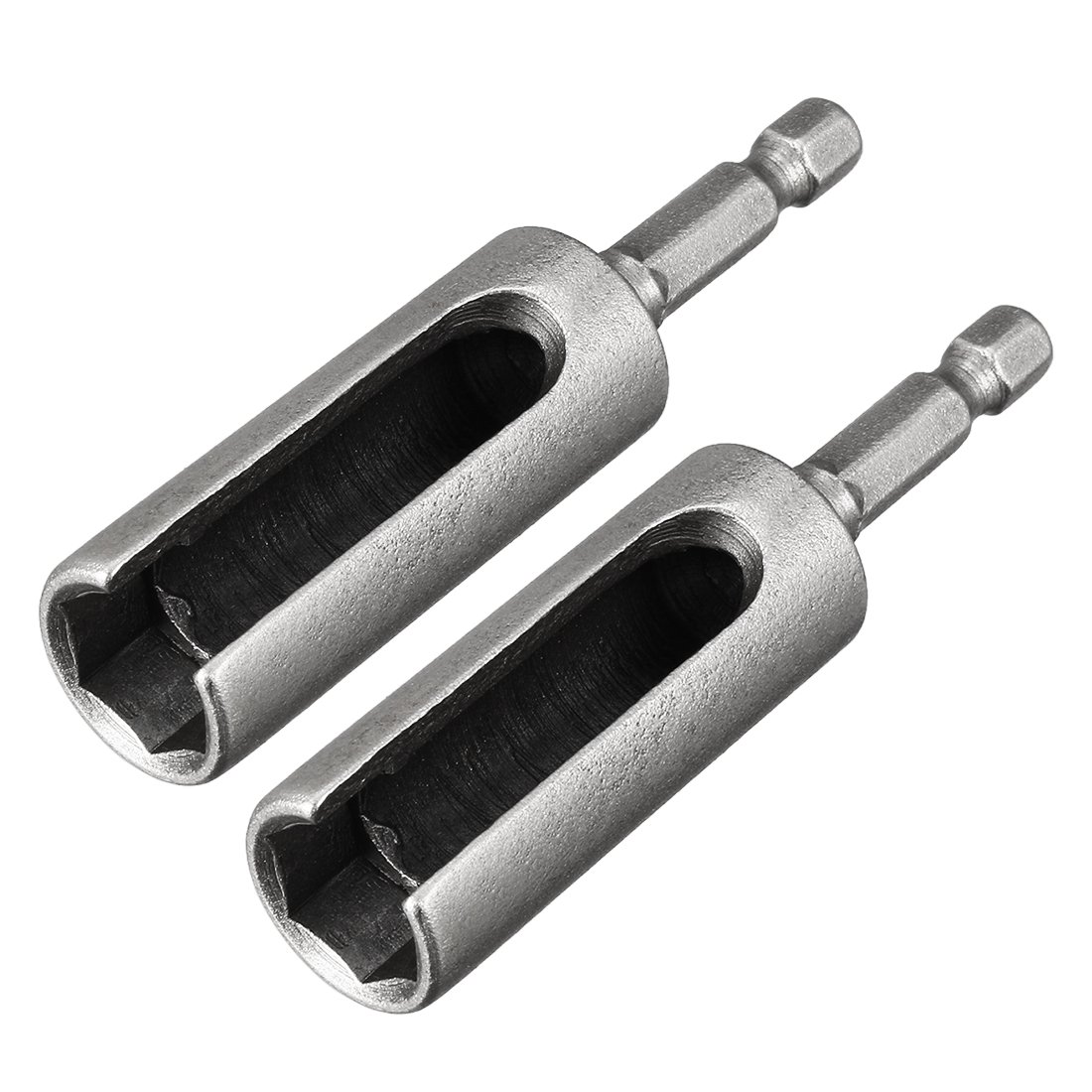 sourcing map 2 Pcs 12mm Nut Driver, 1/4" Quick-Change Hex Shank Slotted Drill Bit Socket Wrench Tool, 3 Inch Length