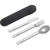 Bentgo Stainless Steel Reusable Travel Utensil Set | 3-Piece Silverware Set with Carrying Case, High-Grade Premium Steel, BPA-Free Case, Ideal for Camping, Office Use (Carbon)