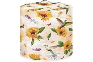 Xoenoiee Sunflower Butterfly and Hummingbird Print Kitchen Appliance Dust Cover with Pockets, Electric Pressure Cooker Cover Compatible with Crock Pot, Rice Cooker Cover, for 8 Qt Pot