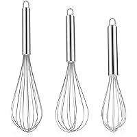 NileHome Stainless Steel Whisk Set 8" 10" 12" Kitchen Whisk Balloon Whisk Kitchen Wisk Wire Whisks for Cooking, Whisking, Ble
