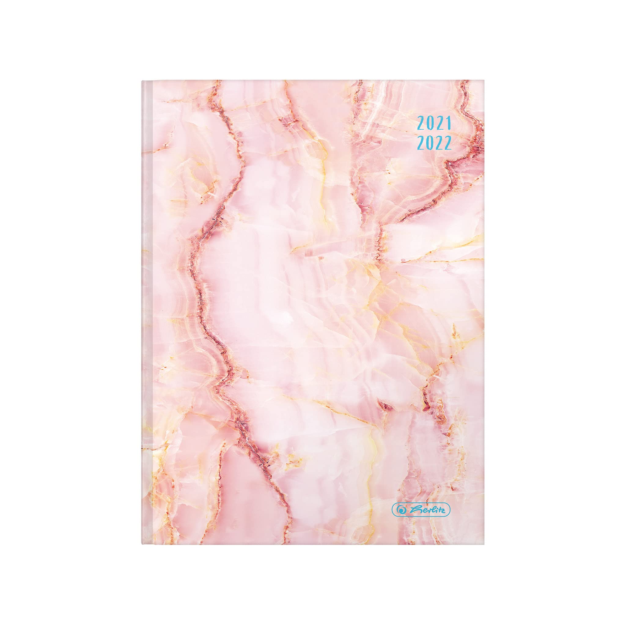 Herlitz 50034826 School Calendar 2021/2022 Basic, A5, Motif: Marble Rose, Pack of 1