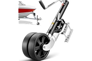 Heavy Duty Boat Trailer Jack(MAX. Load 2000LBS), Trailer Tongue Jack Stand with 8” Dual Wheels and Bolt-On Swivel Mount, 12” 